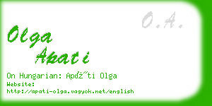 olga apati business card